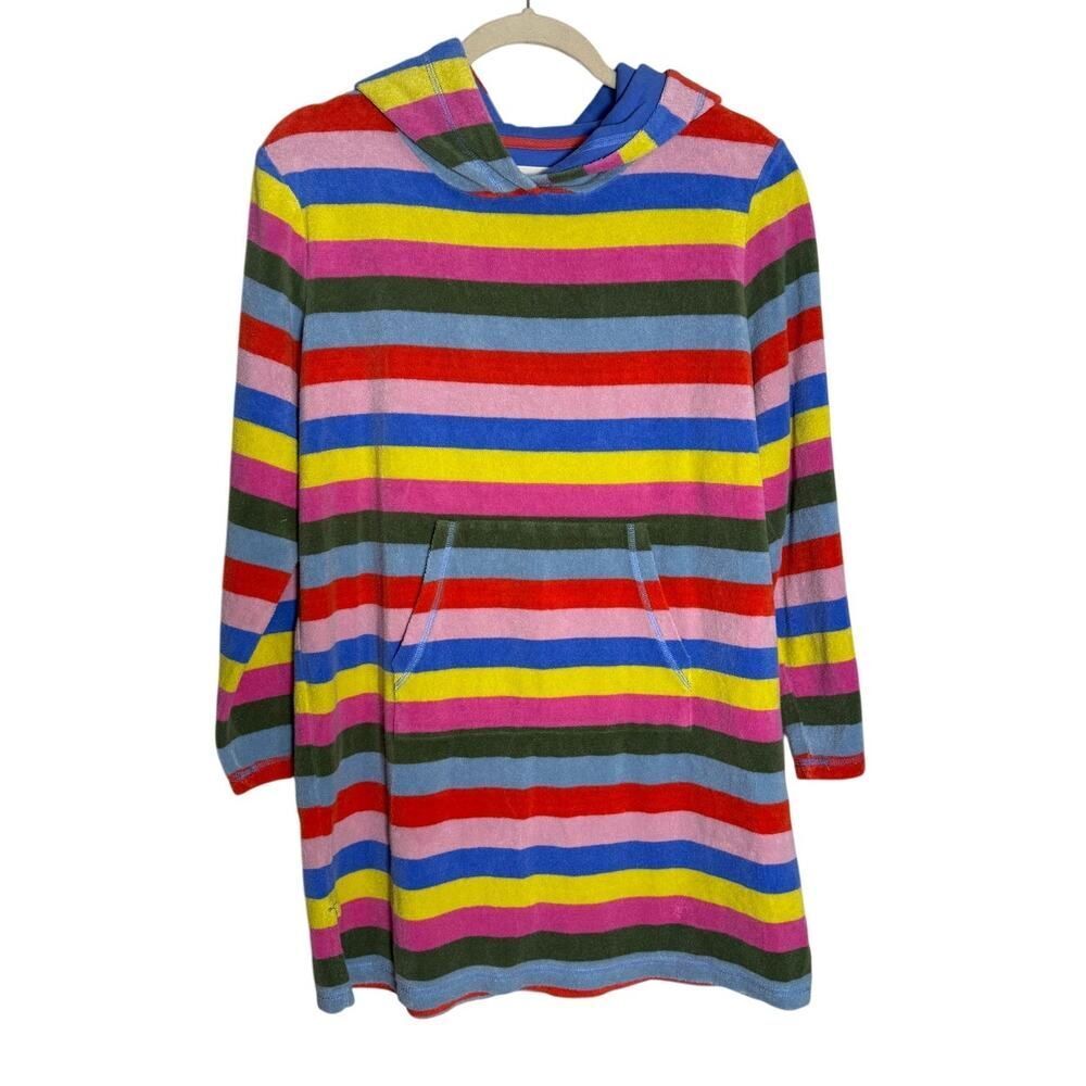 Mini Boden Multicolor Stripe Towelling Terry Hooded Swim Girls Sz. 13-14Y